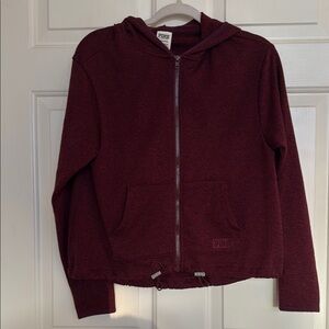 PINK Victoria's Secret Maroon Hoodie and leggings set